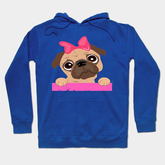 Pug  valentines Hoodie by chrstdnl